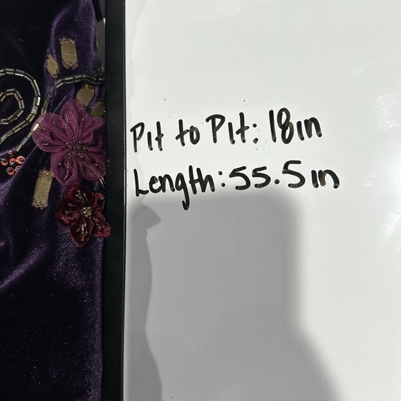 Carole Little Velvet Dress Size 4 Purple Beaded Sequin Whimsygoth Fairy‎  Floral - Picture 11 of 11